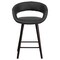 Emma and Oliver 2 Pk. 24'' High Contemporary Vinyl Counter Height Stool with Cappuccino Wood Frame